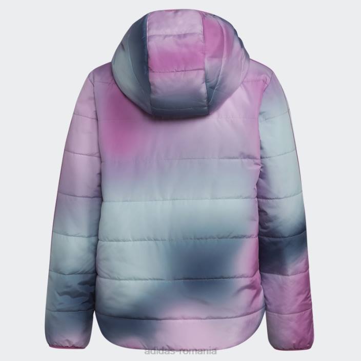 Adidas jachetă pufă cu imprimeu clasic liliac copii liliac 2JBN12050