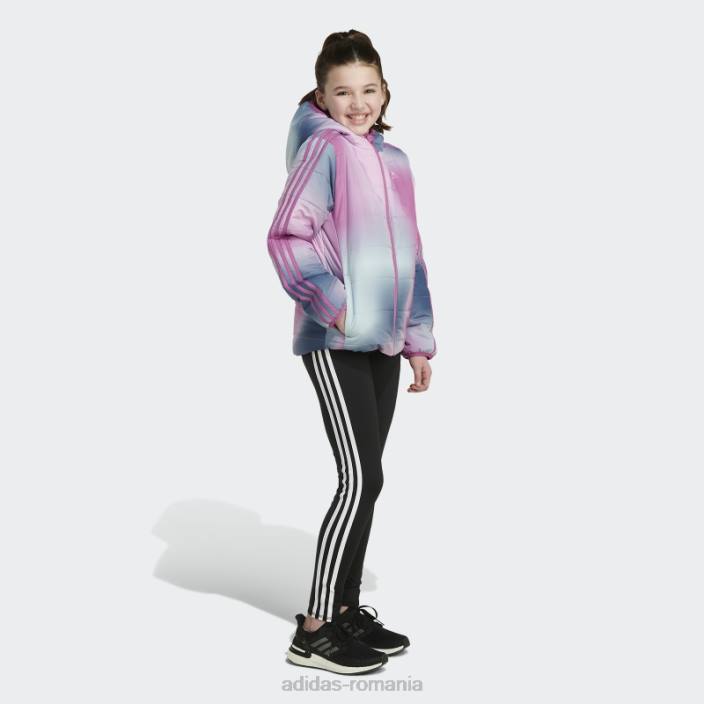 Adidas jachetă pufă cu imprimeu clasic liliac copii liliac 2JBN12050