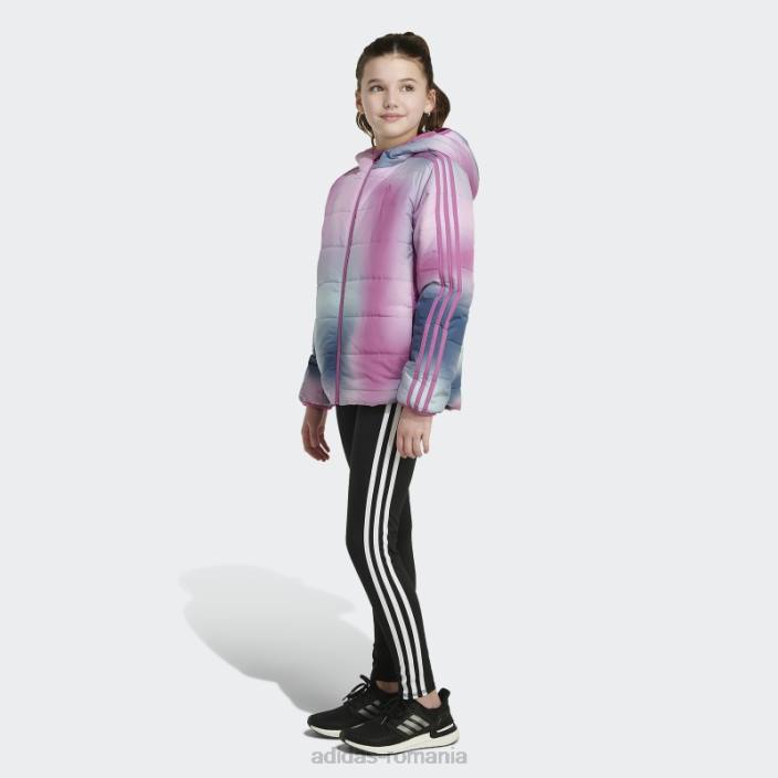 Adidas jachetă pufă cu imprimeu clasic liliac copii liliac 2JBN12050