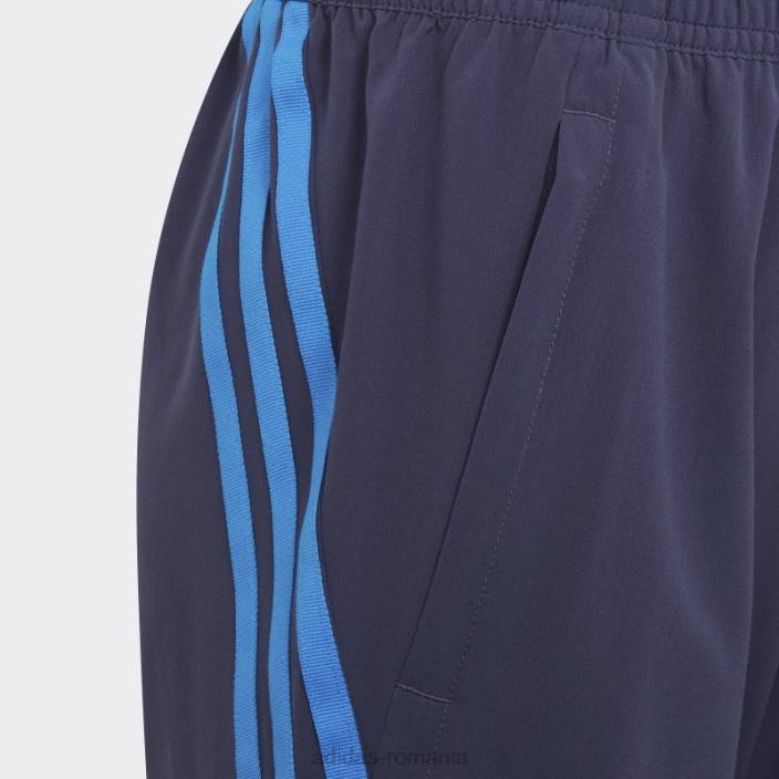 Adidas pantaloni scurți țesuți cu 3 dungi aeroready bleumarin primegreen copii papură bleumarin/albastru 2JBN12046
