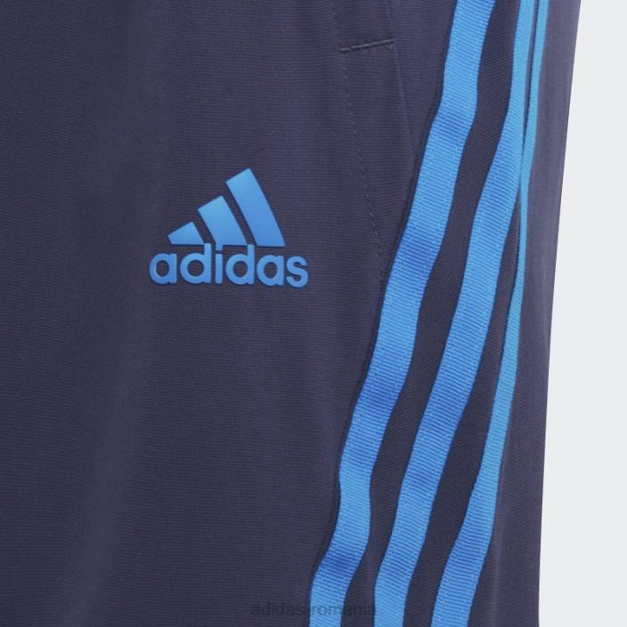 Adidas pantaloni scurți țesuți cu 3 dungi aeroready bleumarin primegreen copii papură bleumarin/albastru 2JBN12046