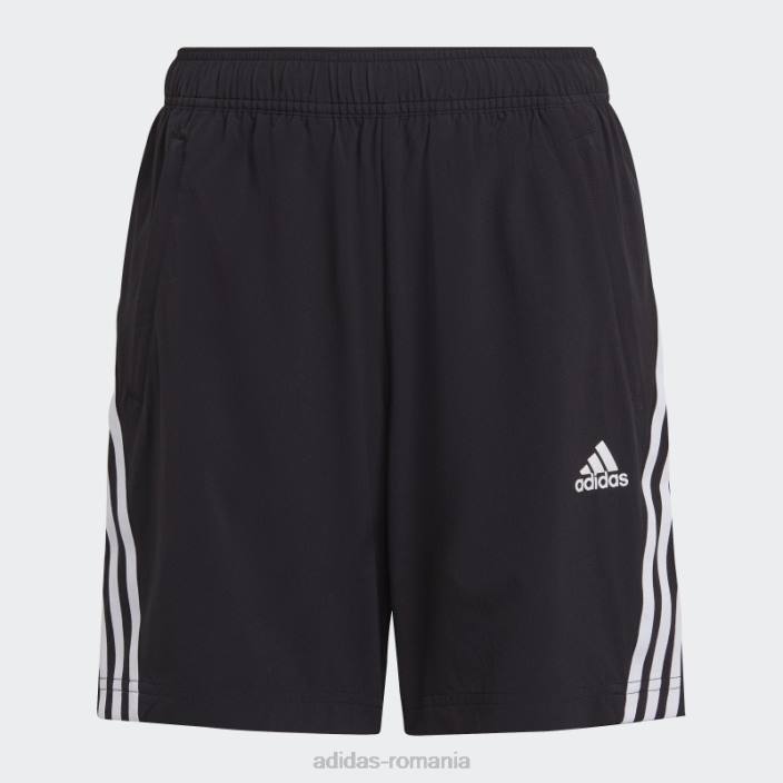Adidas pantaloni scurți negri aeroready primegreen țesute cu 3 dungi copii alb negru 2JBN11620