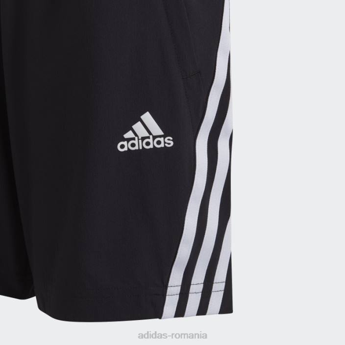 Adidas pantaloni scurți negri aeroready primegreen țesute cu 3 dungi copii alb negru 2JBN11620