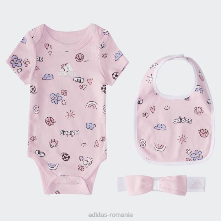 Adidas set cutie body roz copii roz 2JBN12154