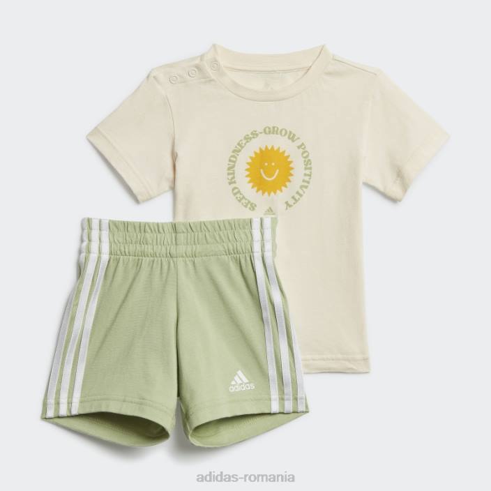 Adidas set de bumbac organic creste pozitivitate alb copii alb/var 2JBN12013