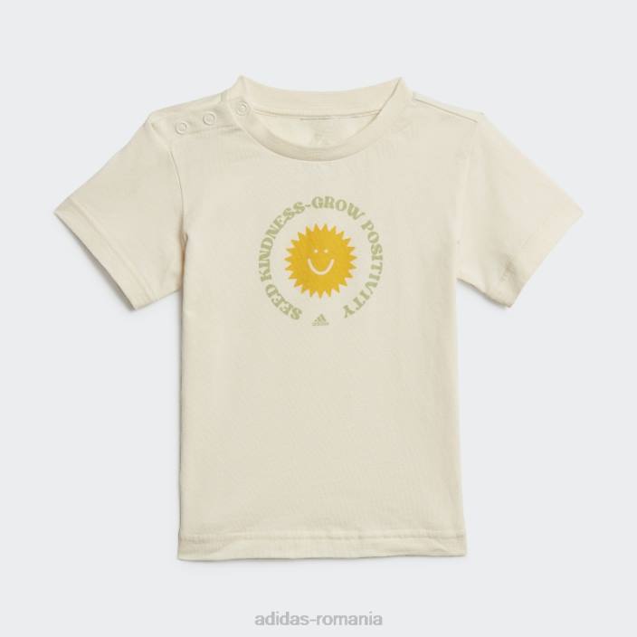 Adidas set de bumbac organic creste pozitivitate alb copii alb/var 2JBN12013