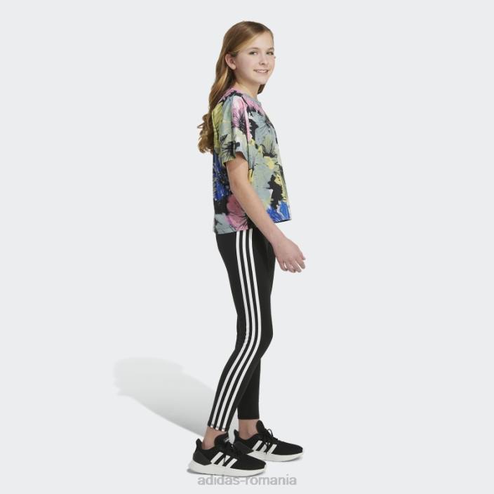 Adidas tricou cu logo supradimensionat cu imprimeu, negru copii negru 2JBN12157