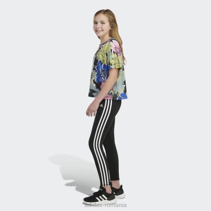 Adidas tricou cu logo supradimensionat cu imprimeu, negru copii negru 2JBN12157