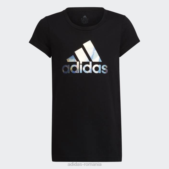 Adidas tricou negru cu imprimeu metalic de dans copii negru 2JBN12166