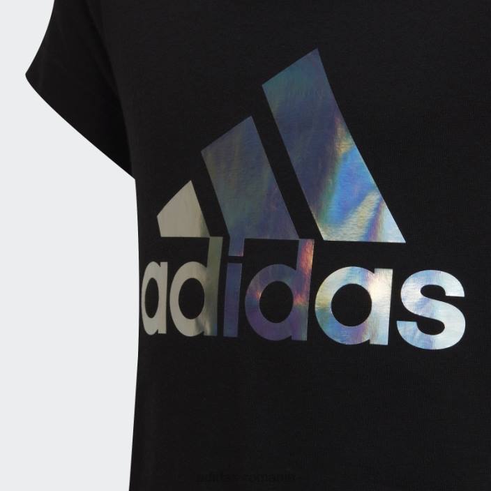 Adidas tricou negru cu imprimeu metalic de dans copii negru 2JBN12166