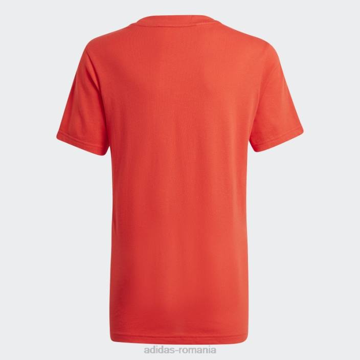 Adidas essentials tricou cu 3 dungi roșu de modă copii rosu alb 2JBN3806