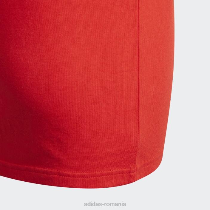 Adidas essentials tricou cu 3 dungi roșu de modă copii rosu alb 2JBN3806