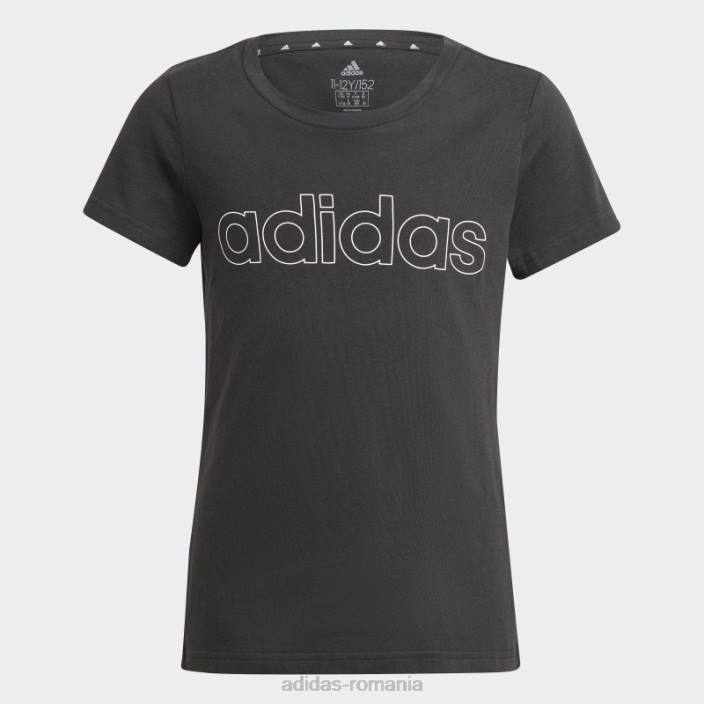 Adidas tricou alb essentials copii alb negru 2JBN3482