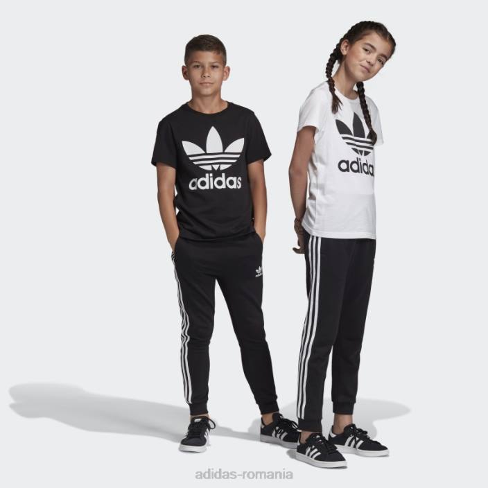 Adidas Pantaloni 3 dungi negri adidas copii alb negru 2JBN3360