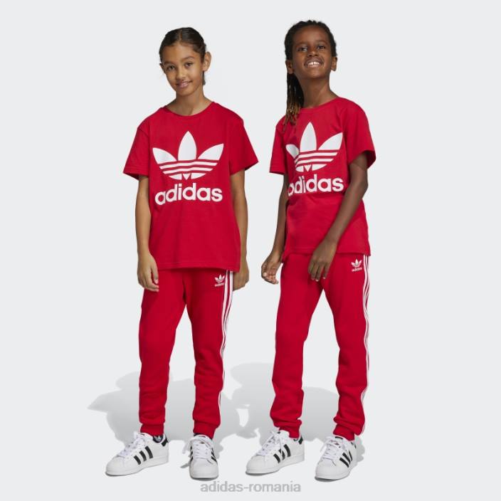Adidas Pantaloni 3 dungi stacojiu copii stacojiu 2JBN11672