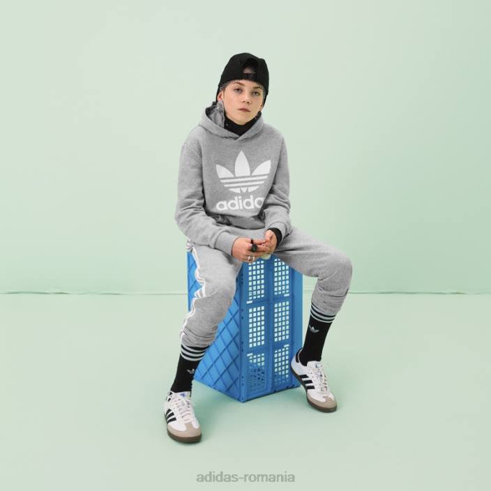 Adidas Pantaloni cu 3 dungi gri mediu copii gri mediu/alb 2JBN11576