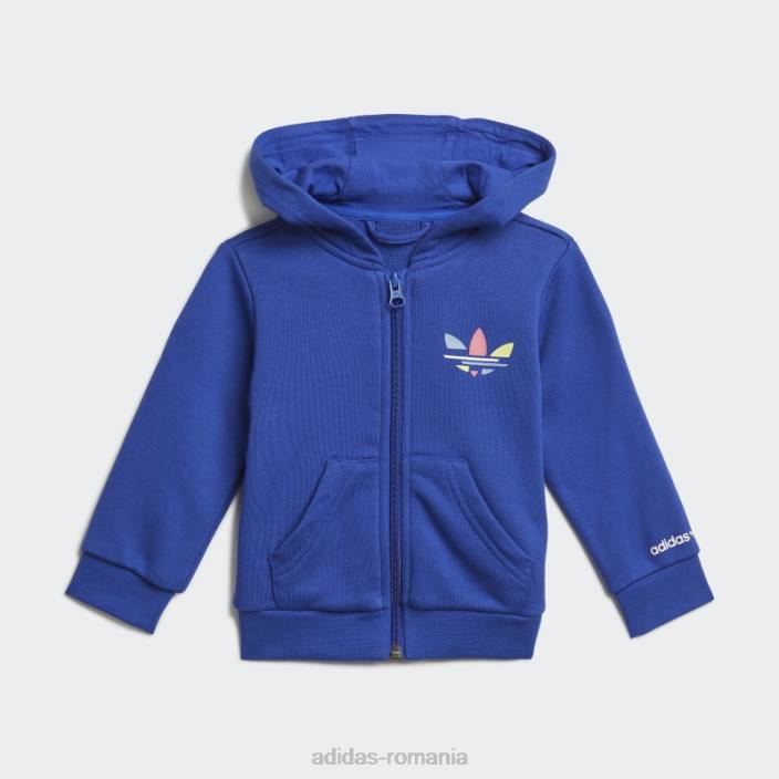 Adidas Set de hanorace adicolor cu fermoar, albastru îndrăzneț copii albastru îndrăzneț 2JBN19034