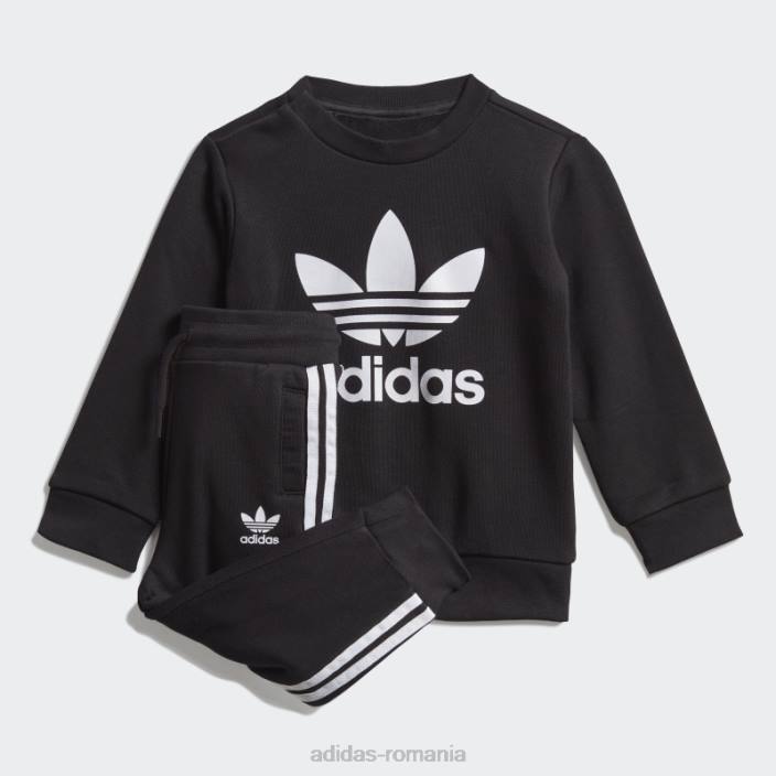 Adidas Set hanorac negru pentru echipaj adidas copii alb negru 2JBN3381