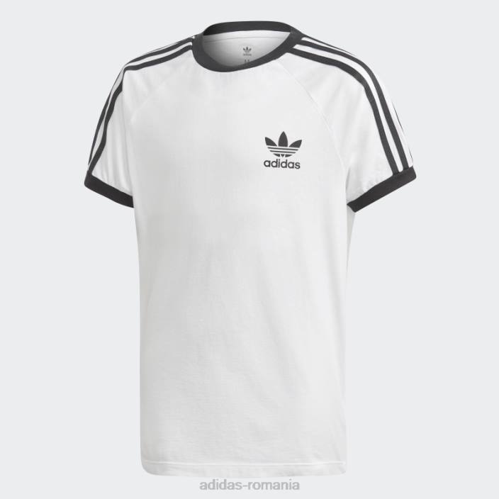 Adidas Tricou alb cu 3 dungi copii alb negru 2JBN12008