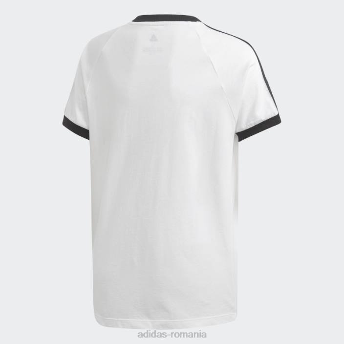 Adidas Tricou alb cu 3 dungi copii alb negru 2JBN12008