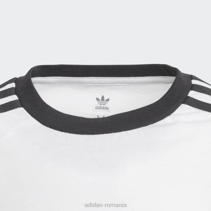 Adidas Tricou alb cu 3 dungi copii alb negru 2JBN12008