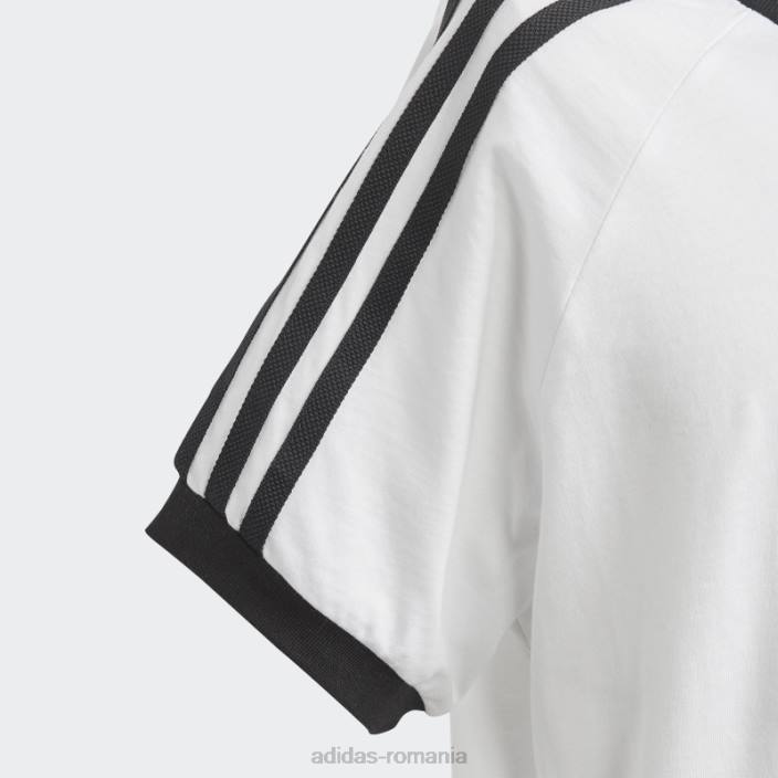 Adidas Tricou alb cu 3 dungi copii alb negru 2JBN12008