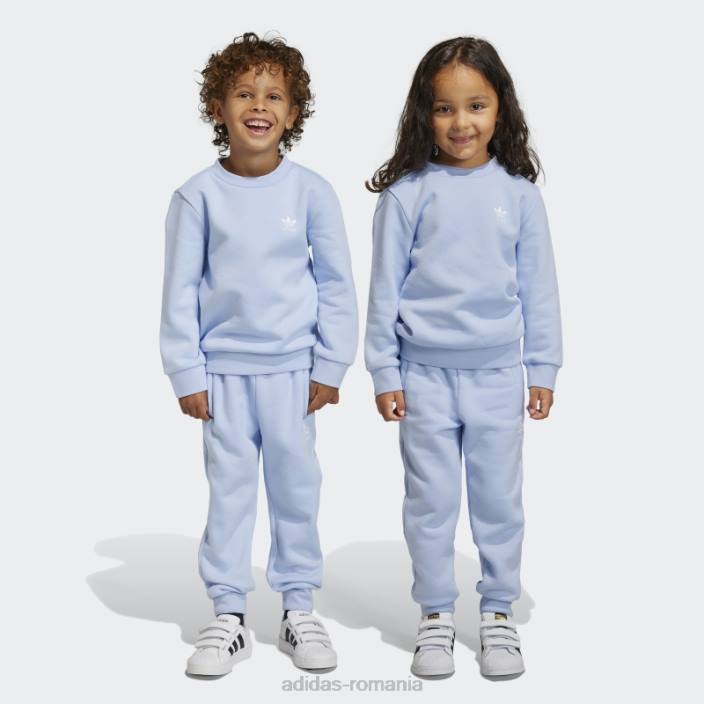 Adidas adicolor crew set albastru zori copii zori albastre 2JBN11888