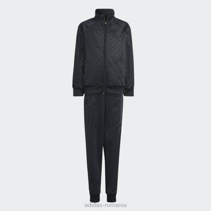 Adidas costum de sport cu imprimeu monogram carbon copii carbon/negru 2JBN11876