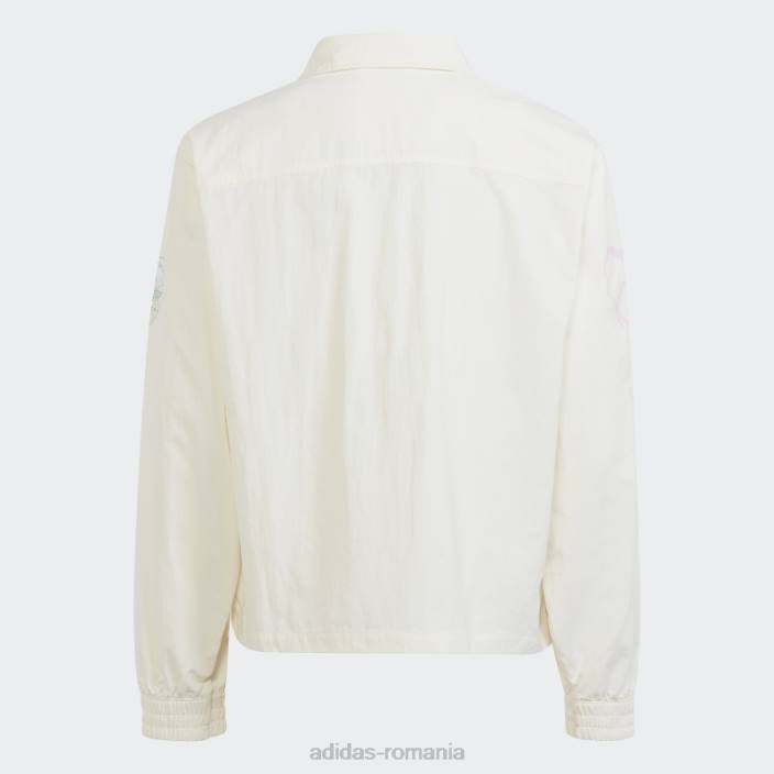 Adidas geacă țesătă cu imprimeu grafic alb copii alb 2JBN11599