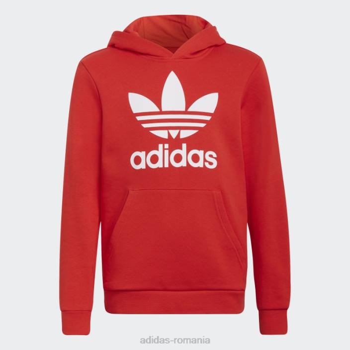 Adidas hanoraș alb trefoil fashion copii rosu alb 2JBN18853