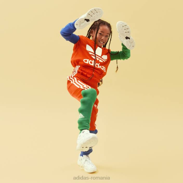 Adidas hanoraș alb trefoil fashion copii rosu alb 2JBN18853