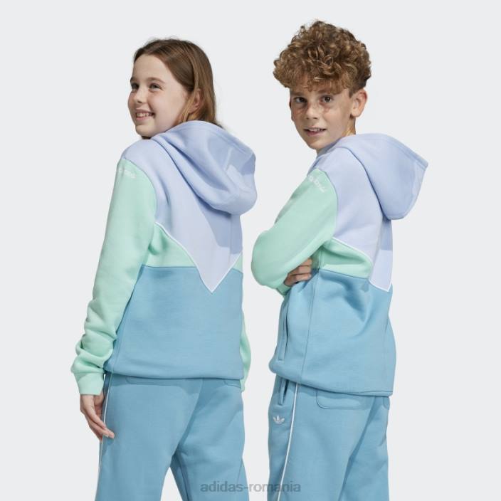 Adidas hanorac adicolor albastru copii albastru zori/verde/albastru 2JBN18423