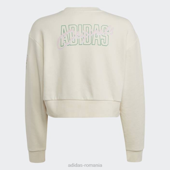 Adidas hanorac alb cu imprimeu grafic crop crew adidas copii alb 2JBN19287