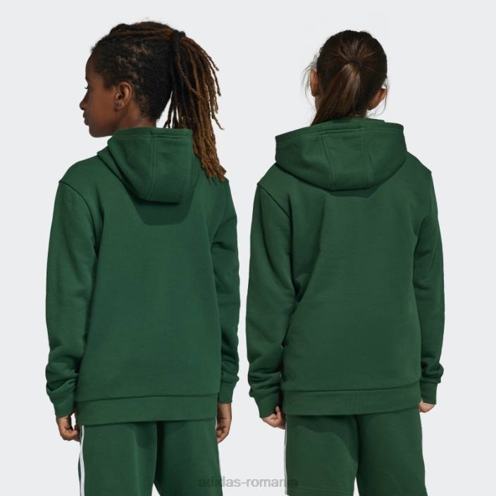 Adidas hanorac cu trefoil verde închis copii verde inchis 2JBN11627