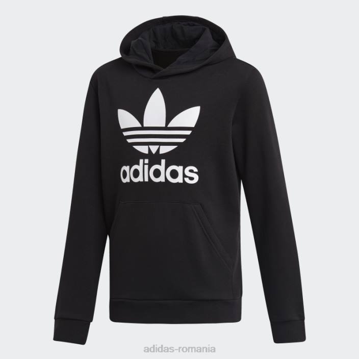 Adidas hanorac trefoil alb copii alb negru 2JBN11670