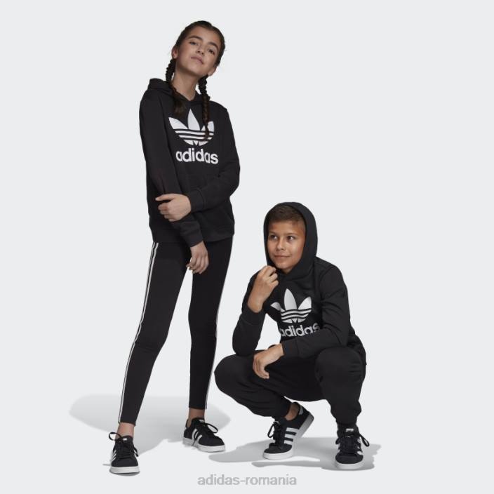 Adidas hanorac trefoil alb copii alb negru 2JBN11670