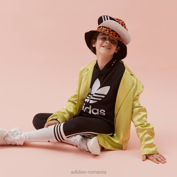 Adidas hanorac trefoil alb copii alb negru 2JBN11670