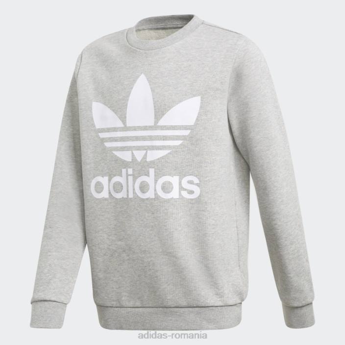 Adidas hanorac trefoil crew gri mediu adidas copii gri mediu 2JBN11886