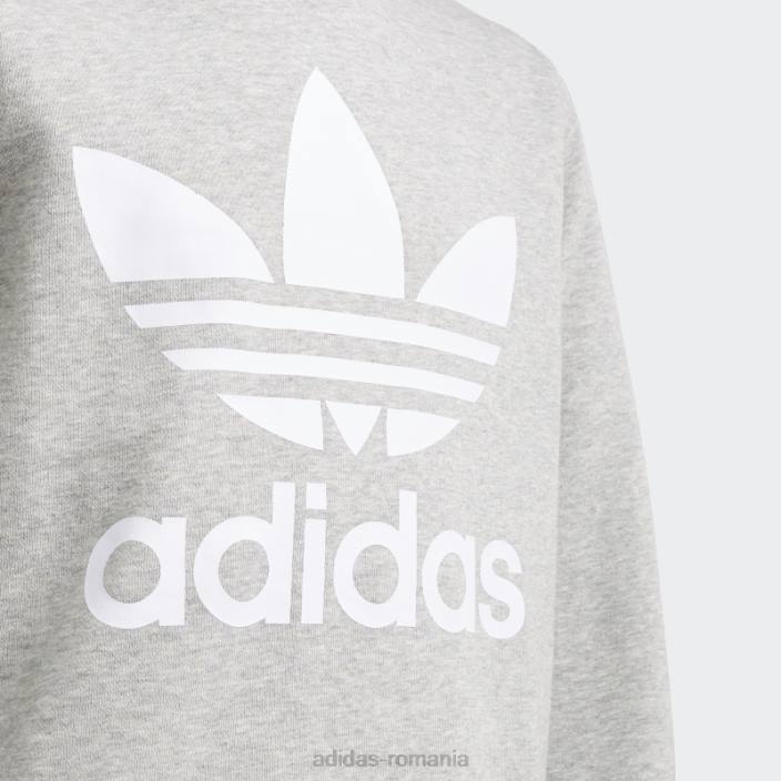 Adidas hanorac trefoil crew gri mediu adidas copii gri mediu 2JBN11886