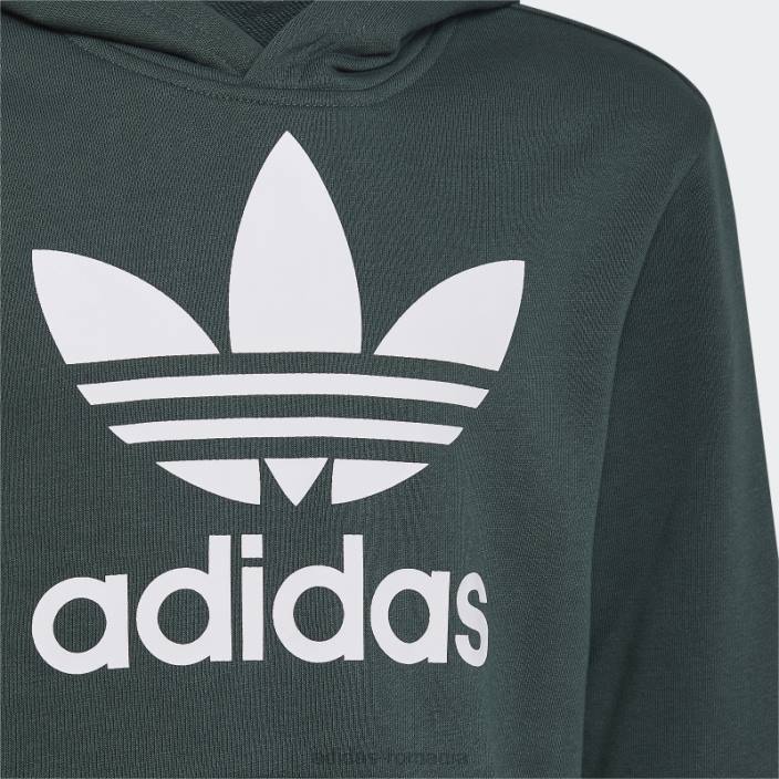 Adidas hanorac trefoil verde mineral copii verde mineral 2JBN11974