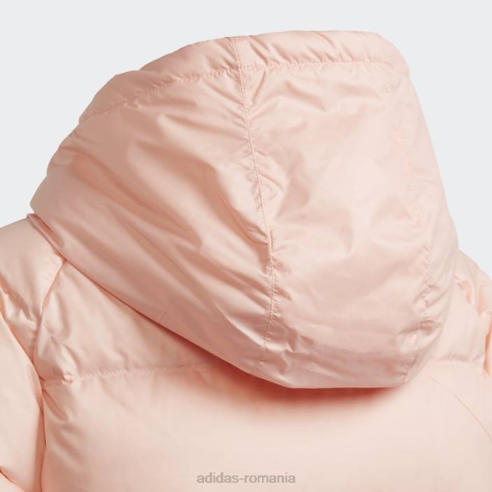 Adidas jachetă adicolor puf alungită haze coral adidas copii haze coral/alb 2JBN19002