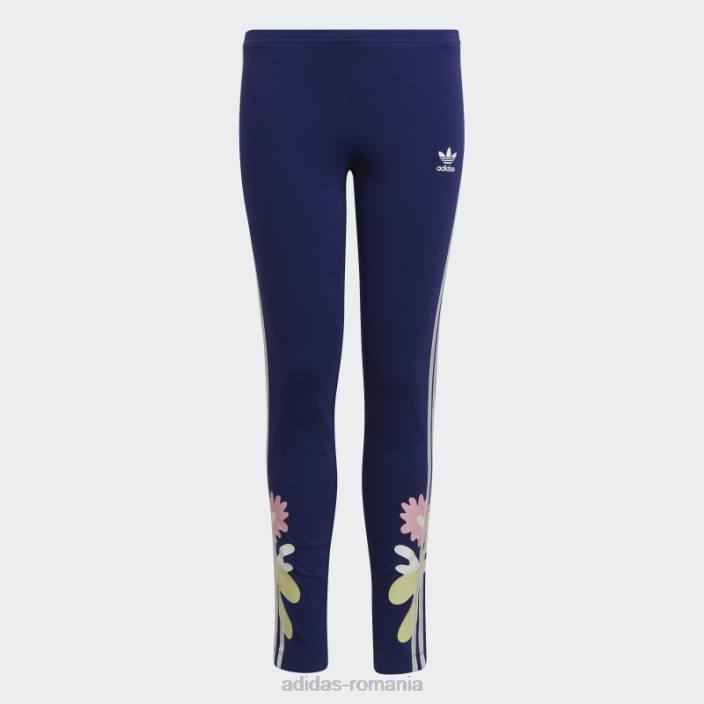 Adidas leggings cu imprimeu flori indigo adidas copii indigo/alb 2JBN19293