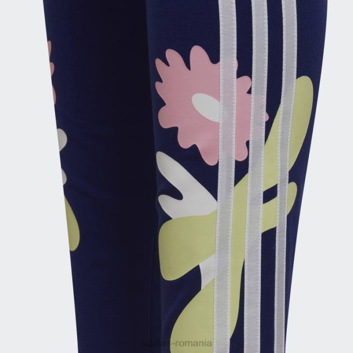 Adidas leggings cu imprimeu flori indigo adidas copii indigo/alb 2JBN19293