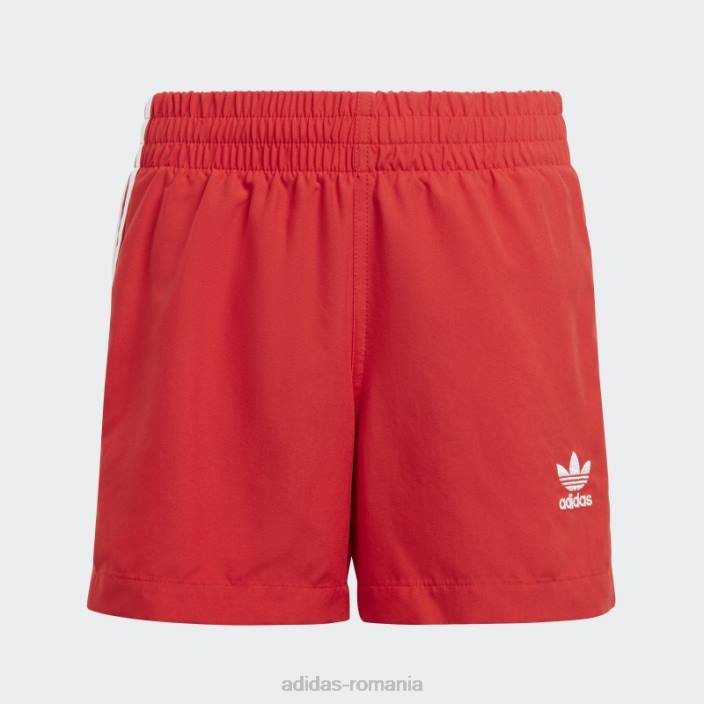 Adidas originals adicolor pantaloni scurți de baie cu 3 dungi stacojiu copii stacojiu/alb 2JBN18458