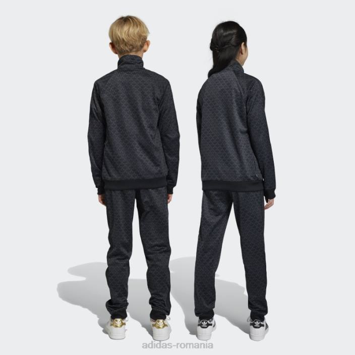 Adidas pantaloni de sport cu imprimeu monogramă carbon copii carbon/negru 2JBN11696