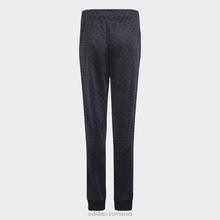 Adidas pantaloni de sport cu imprimeu monogramă carbon copii carbon/negru 2JBN11696