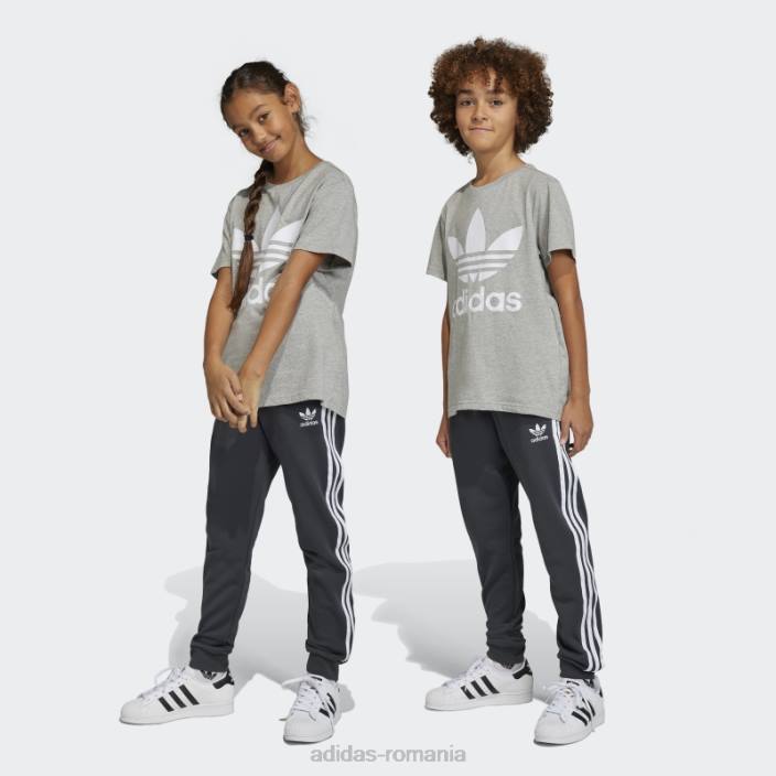 Adidas pantaloni din carbon cu 3 dungi copii carbon 2JBN11789