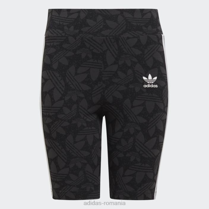 Adidas pantaloni scurți de ciclism cu talie înaltă carbon copii carbon/negru/alb 2JBN19214