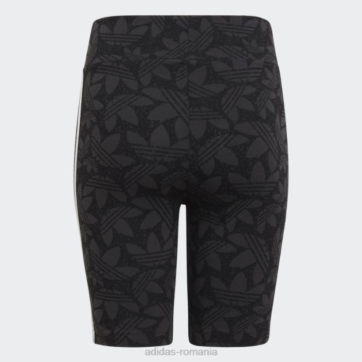 Adidas pantaloni scurți de ciclism cu talie înaltă carbon copii carbon/negru/alb 2JBN19214