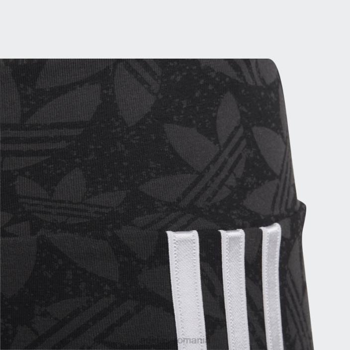 Adidas pantaloni scurți de ciclism cu talie înaltă carbon copii carbon/negru/alb 2JBN19214